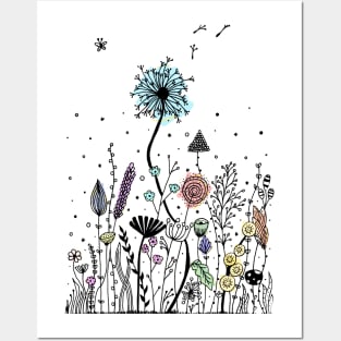 Beautiful garden full of colorful flowers Posters and Art